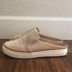 Oatmeal Open Back Flat Casual Slip-On Sneakers